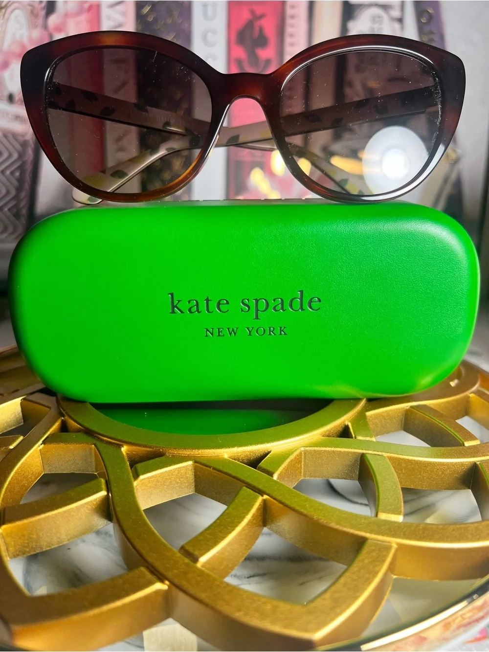 kate spade Amberlee/S Tortoise Shell Cat Eye Sunglasses with Brown Gradient Lens